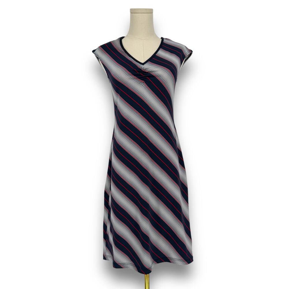 Y2K Vintage Tommy Jeans Bias Stripe Stretch Jersey Mini Dress Made in USA Size S